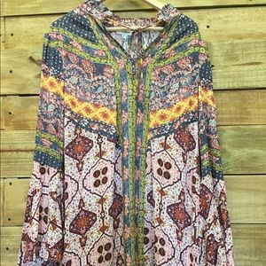 Bell sleeve floral print pattern dress